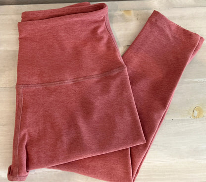 Sueded Space Dye High-Waisted Yoga Leggings (7/8 Length)